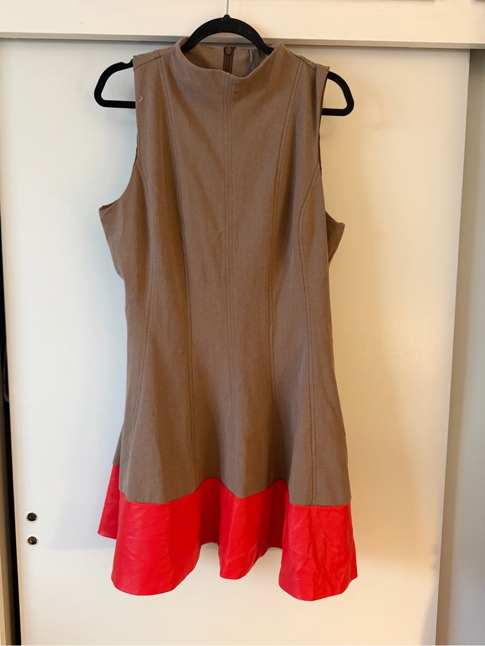 MAEVE FAUX-LEATHER MOCK-NECK MINI DRESS
